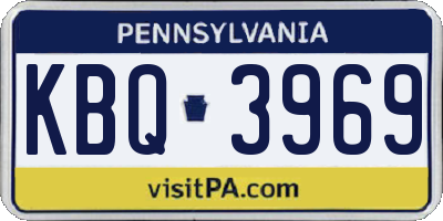 PA license plate KBQ3969