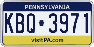 PA license plate KBQ3971