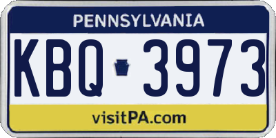 PA license plate KBQ3973