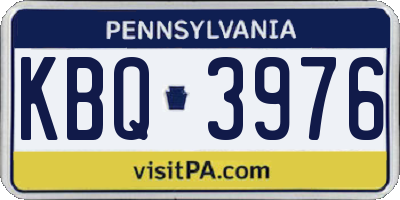 PA license plate KBQ3976