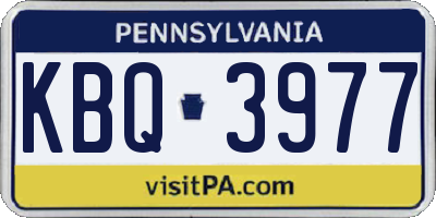 PA license plate KBQ3977