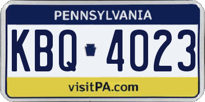 PA license plate KBQ4023
