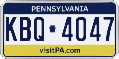 PA license plate KBQ4047