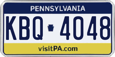 PA license plate KBQ4048
