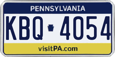 PA license plate KBQ4054
