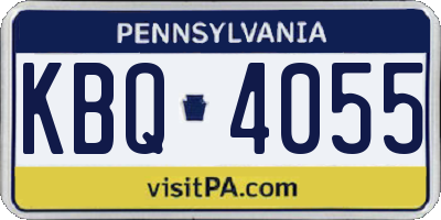 PA license plate KBQ4055