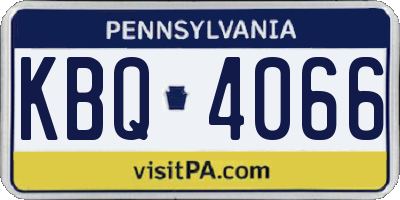 PA license plate KBQ4066