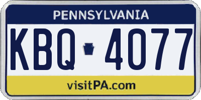 PA license plate KBQ4077