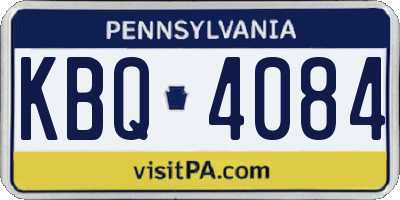 PA license plate KBQ4084
