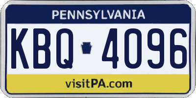 PA license plate KBQ4096