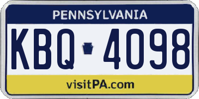 PA license plate KBQ4098