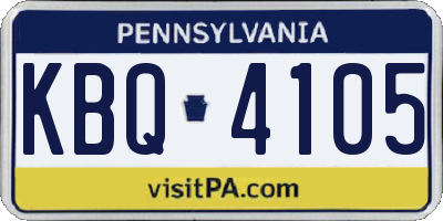 PA license plate KBQ4105
