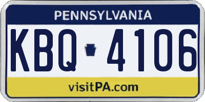 PA license plate KBQ4106