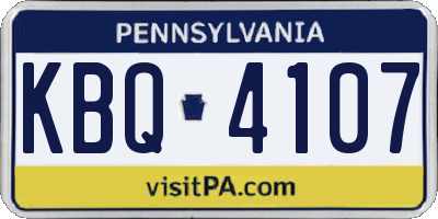 PA license plate KBQ4107