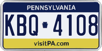 PA license plate KBQ4108
