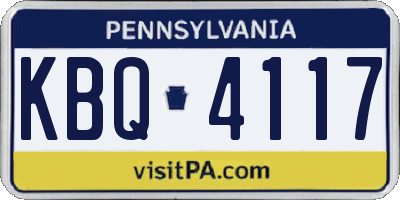 PA license plate KBQ4117