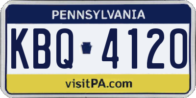 PA license plate KBQ4120