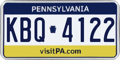 PA license plate KBQ4122