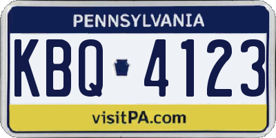 PA license plate KBQ4123
