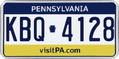 PA license plate KBQ4128