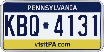 PA license plate KBQ4131