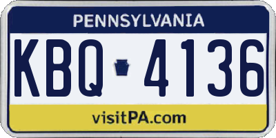 PA license plate KBQ4136
