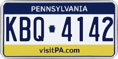PA license plate KBQ4142