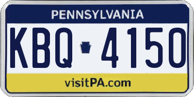 PA license plate KBQ4150