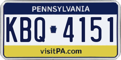 PA license plate KBQ4151
