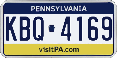 PA license plate KBQ4169