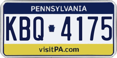 PA license plate KBQ4175