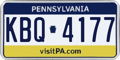 PA license plate KBQ4177