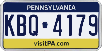 PA license plate KBQ4179
