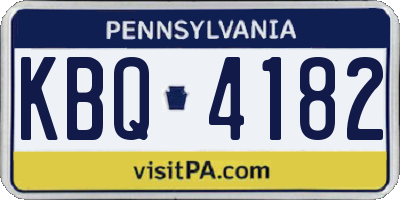PA license plate KBQ4182