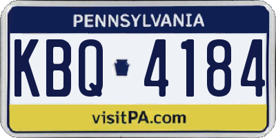 PA license plate KBQ4184