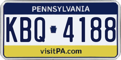 PA license plate KBQ4188