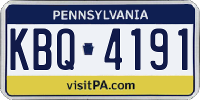 PA license plate KBQ4191