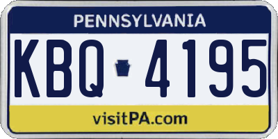 PA license plate KBQ4195
