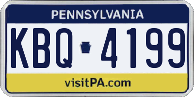 PA license plate KBQ4199