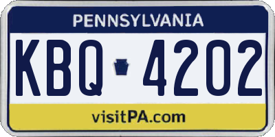 PA license plate KBQ4202