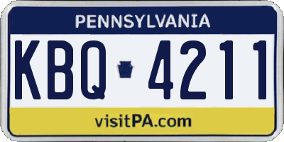 PA license plate KBQ4211