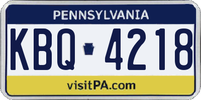 PA license plate KBQ4218