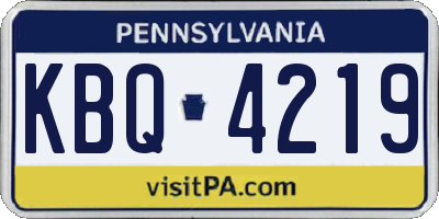 PA license plate KBQ4219