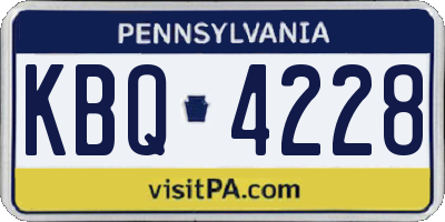 PA license plate KBQ4228