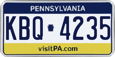 PA license plate KBQ4235