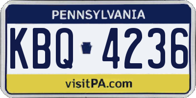 PA license plate KBQ4236