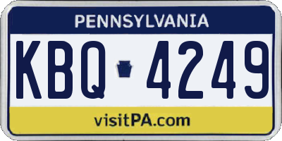 PA license plate KBQ4249