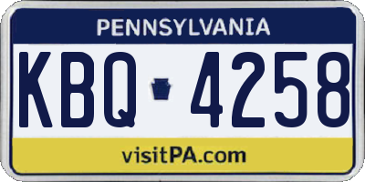PA license plate KBQ4258