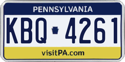 PA license plate KBQ4261