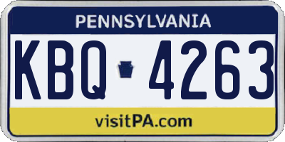 PA license plate KBQ4263